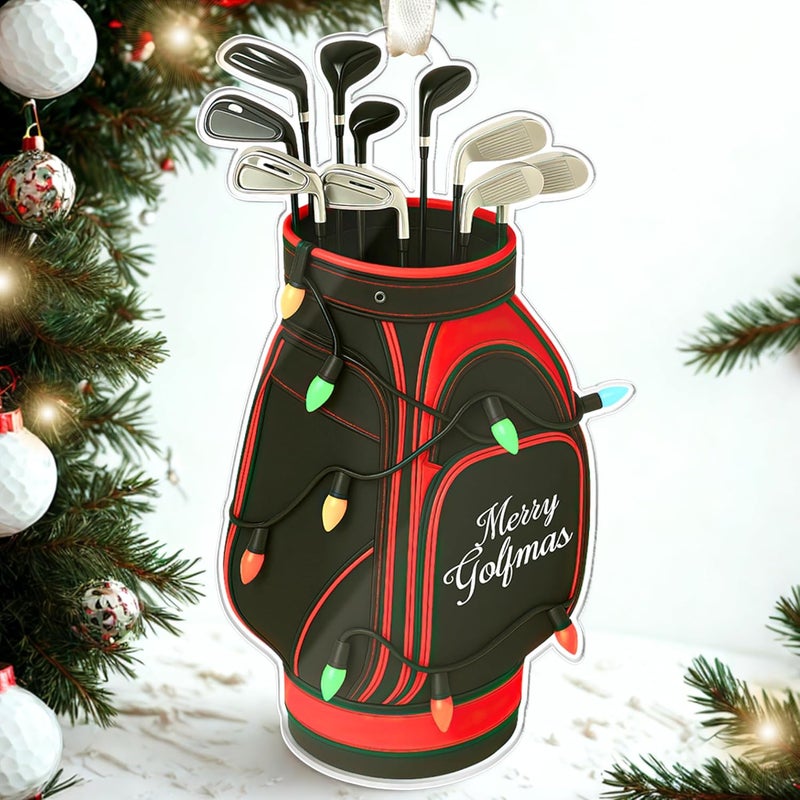 SUCHAGIFT Golf Ornament - Golf Club Ornaments for Christmas Tree, Golfing Ornaments - Sports Gifts for Golfing Lovers, Golfers, Dad, Husband, Men - Christmas Golfer Gifts - 2D Acrylic Ornament 2025 - Image 1